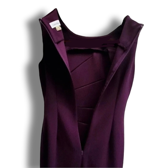 Calvin Klein Purple Sleeveless Sheath Dress w Side Ruching size 2P - Picture 3 of 6